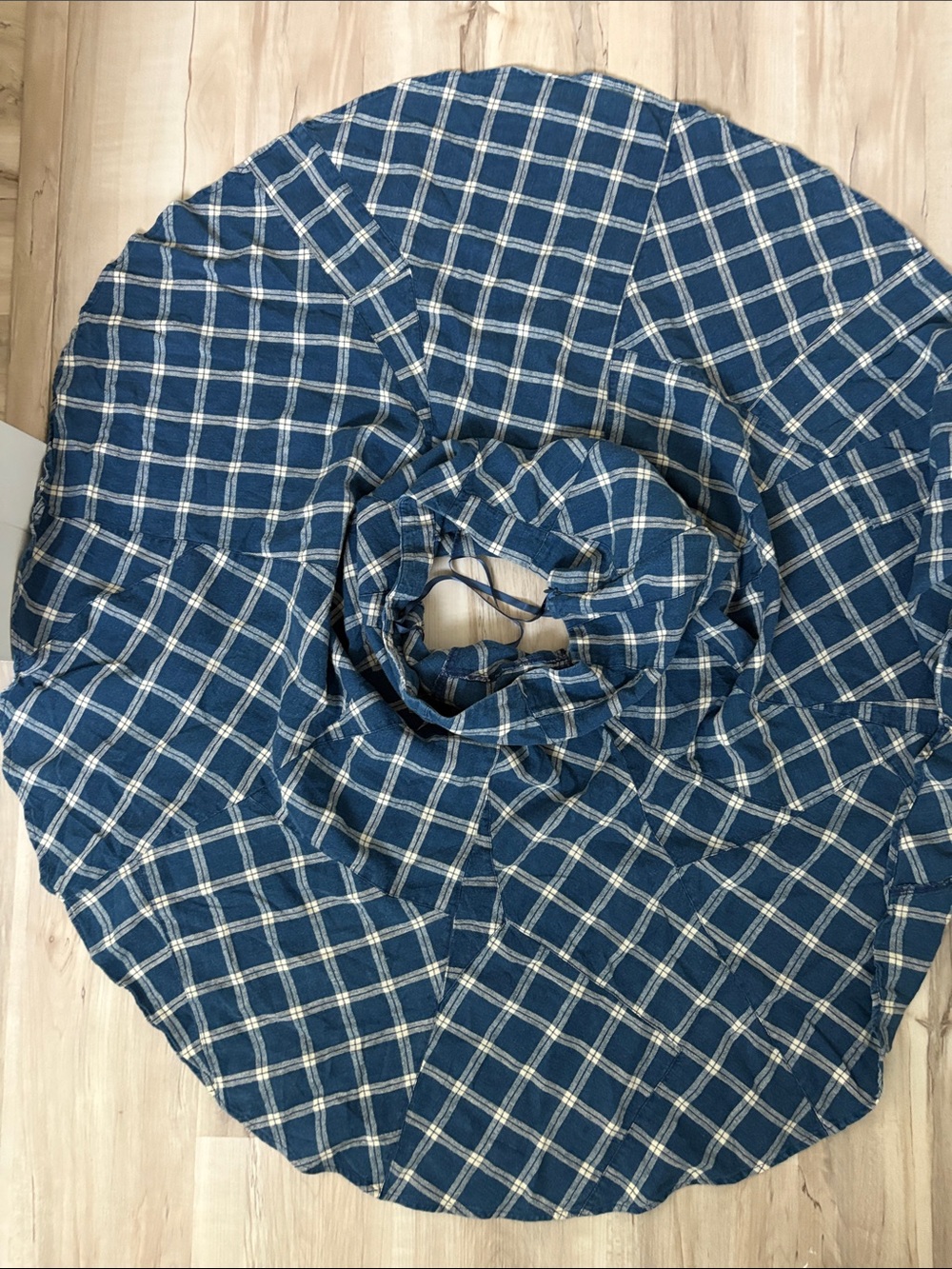 VTG Lauren Ralph Lauren Blue Patchwork Plaid Midi Skirt - Picture 11 of 15